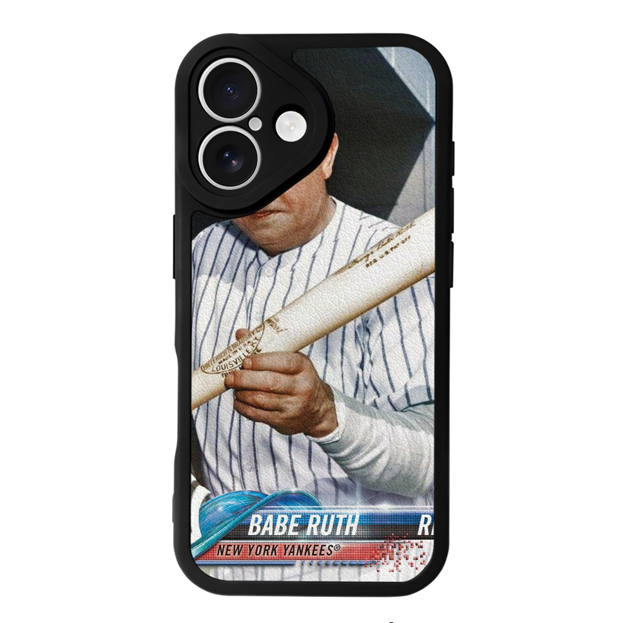 Babe Ruth 20 IPhone 16 Silicone Leather Case – UV Print, Lambskin Texture – Perfect Fit, Wireless Charging Compatible, Scratch Resistant, Precise Cutouts – Stylish Protection For IPhone 16
